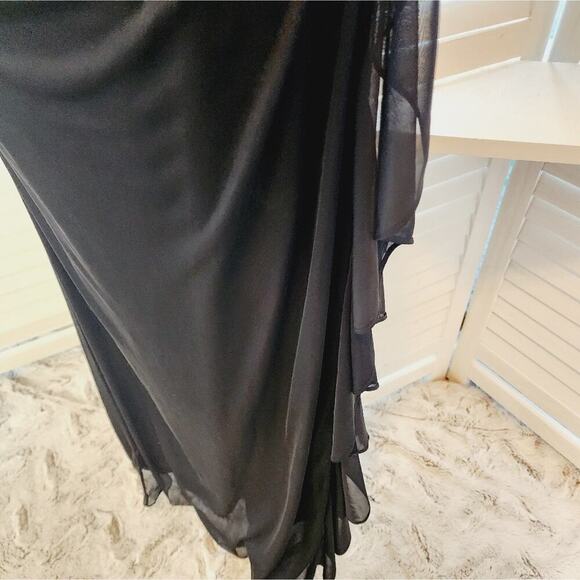 BETSY & ADAM NEW BLACK / WHITE BEADED V NECK SIZE 10 DRESS - Picture 5 of 10